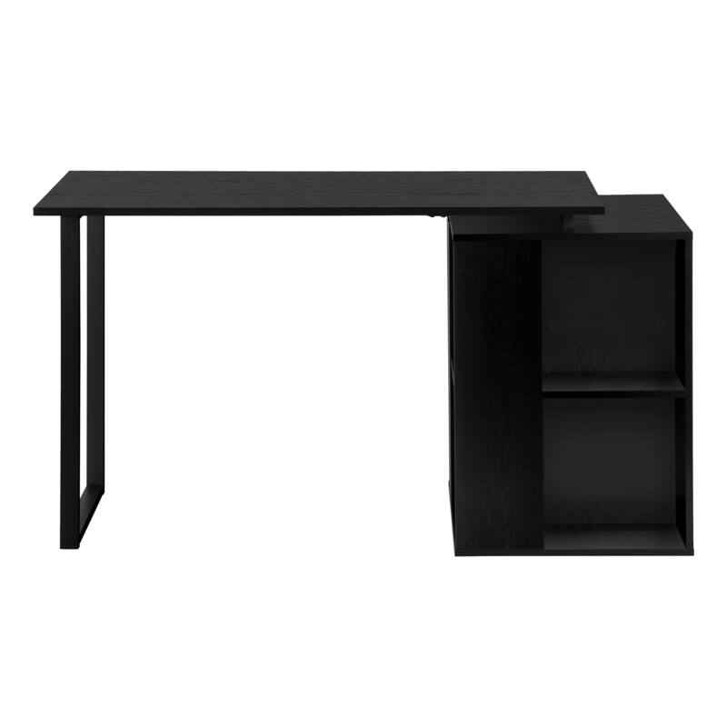 Computer Desk, Home Office, Left, Right Set-up, Storage Shelves, 55"l, Work, Laptop, Black Laminate