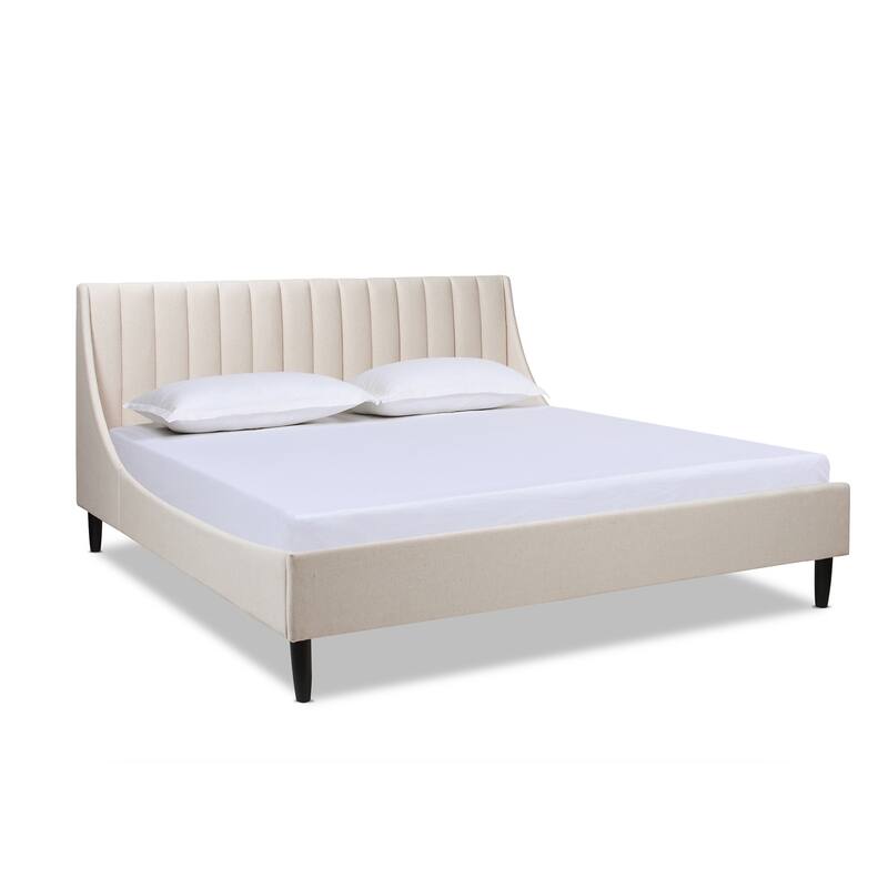 Willow Vertical Tufted Linen King Platform Bed