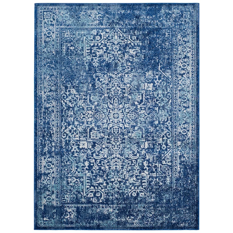 SAFAVIEH Evoke Quinn Vintage Distressed Rug - 6'7" x 9' - Navy/Ivory
