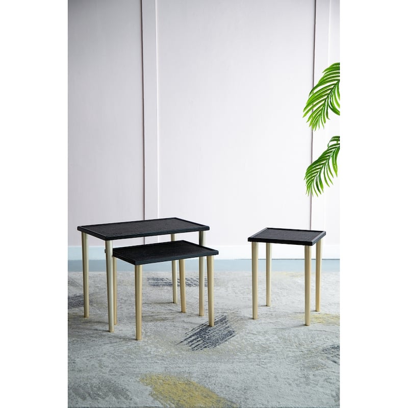 GDFStudio - Set of 3 Boho-Inspired Side Tables - 27.2"