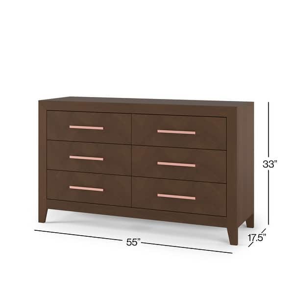 dimension image slide 1 of 2, Child Craft Kieran 6-Drawer Double Dresser