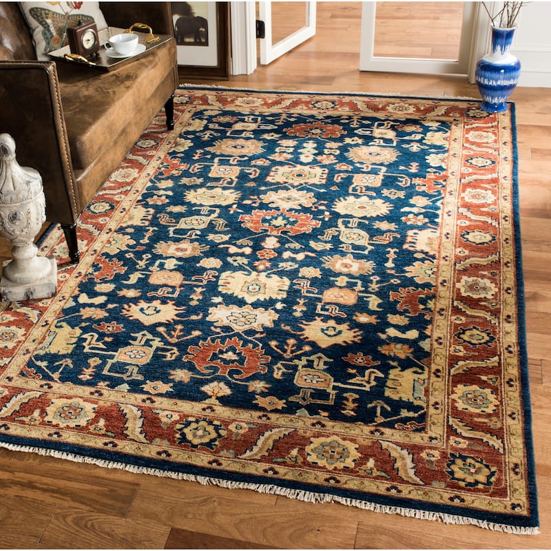 SAFAVIEH Couture Handmade Heriz Bertraut Traditional Oriental Wool Rug - 6' x 9' - Navy/Rust