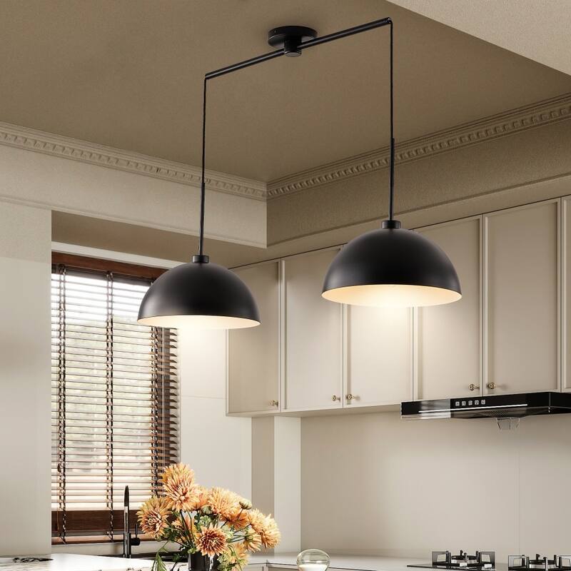Modern Double Pendant Lights with Adjustable Suspension Height(Bulbs Not Included)
