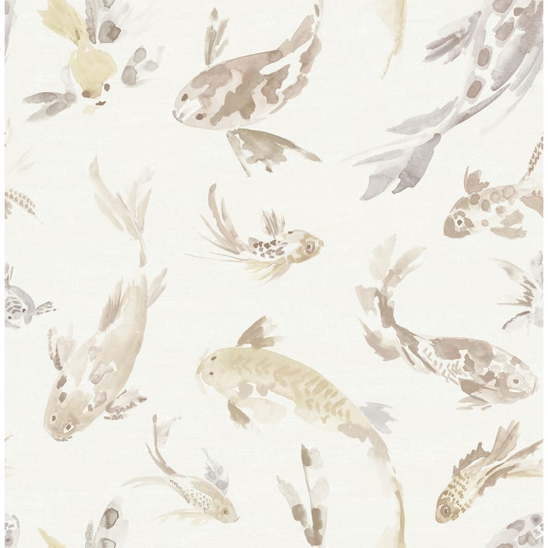 A-Street Prints Koi Metallic Fish Wallpaper