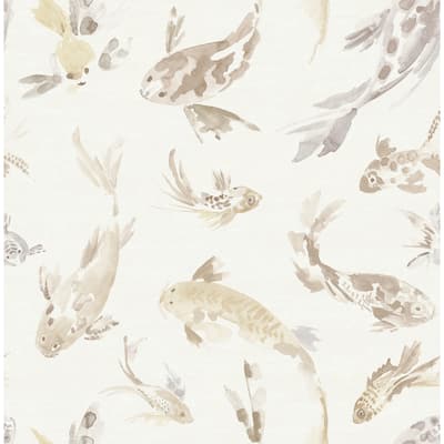 A-Street Prints Koi Metallic Fish Wallpaper