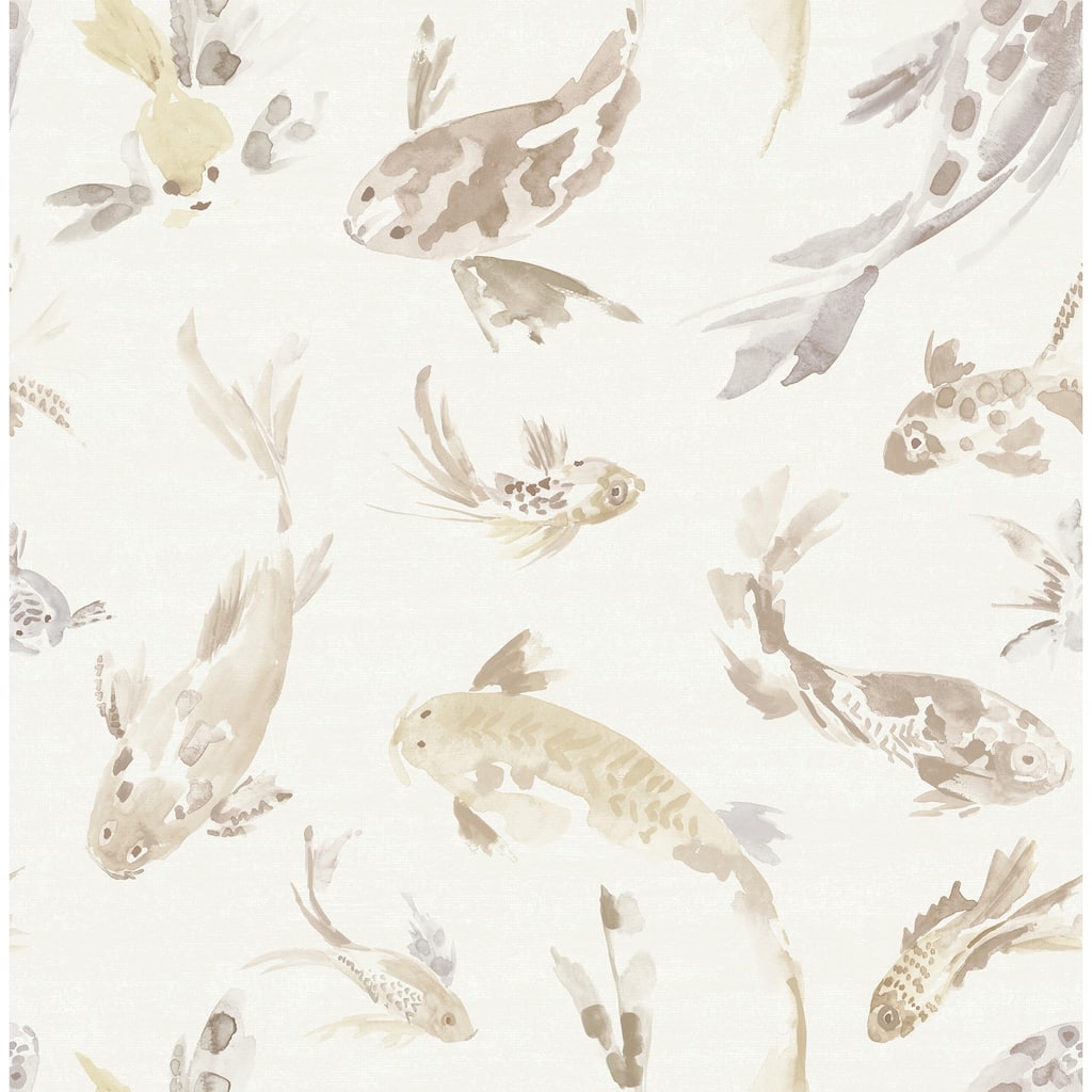 A-Street Prints Koi Metallic Fish Wallpaper
