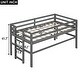 preview thumbnail 4 of 4, Antique Gray Twin Solid Pine Loft Bed with Guardrails, Side Ladder