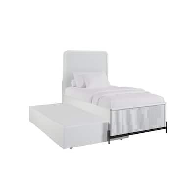 Full Size Solid Wood Trundle Bed with Reeded Fronts and Birch Veneer