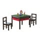 preview thumbnail 3 of 3, UTEX-2 in 1 Kids Activity Lego Table Set with Storage, Kids Table with 2 Chairs, Espresso with Red Drawer