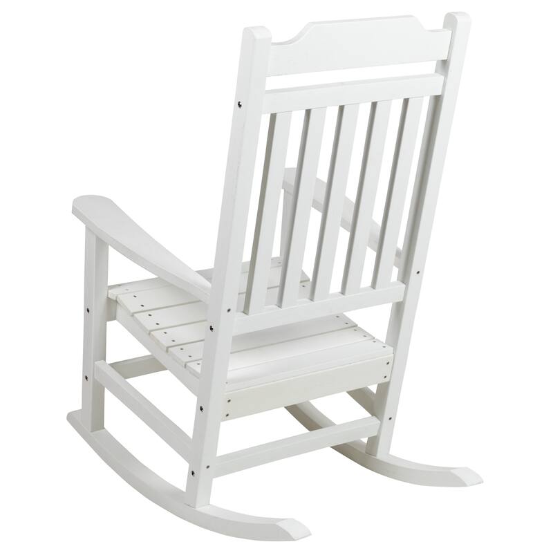 All-Weather Rocking Chair in Faux Wood - Patio and Backyard Furniture