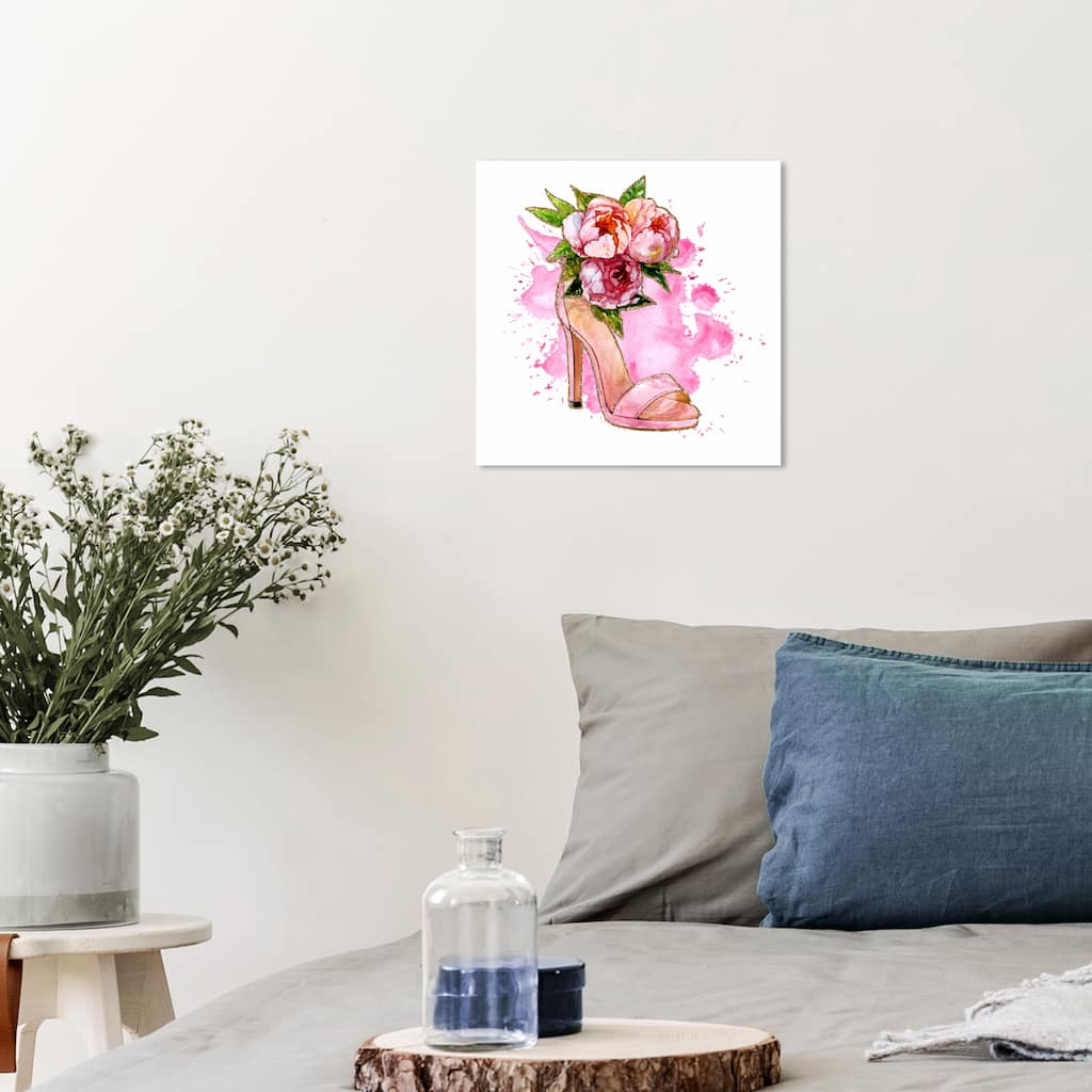 Wynwood Studio Canvas Fashion and Glam Spilled Pink and Shoe Pink and Glam Wall Art Canvas Print