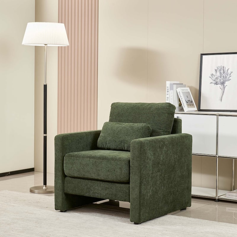 Modern Chenille Accent Chair Armchair for Living Room