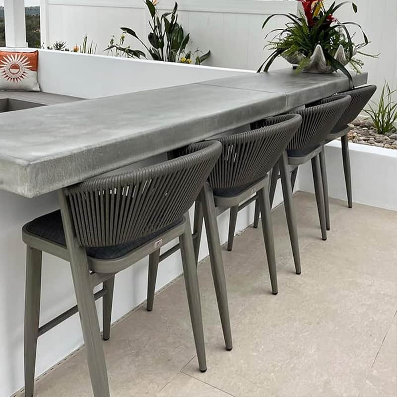 PURPLE LEAF Outdoor Counter Height Bar Stool Set of 2 Outdoor Patio Aluminum Chairs with Cushions