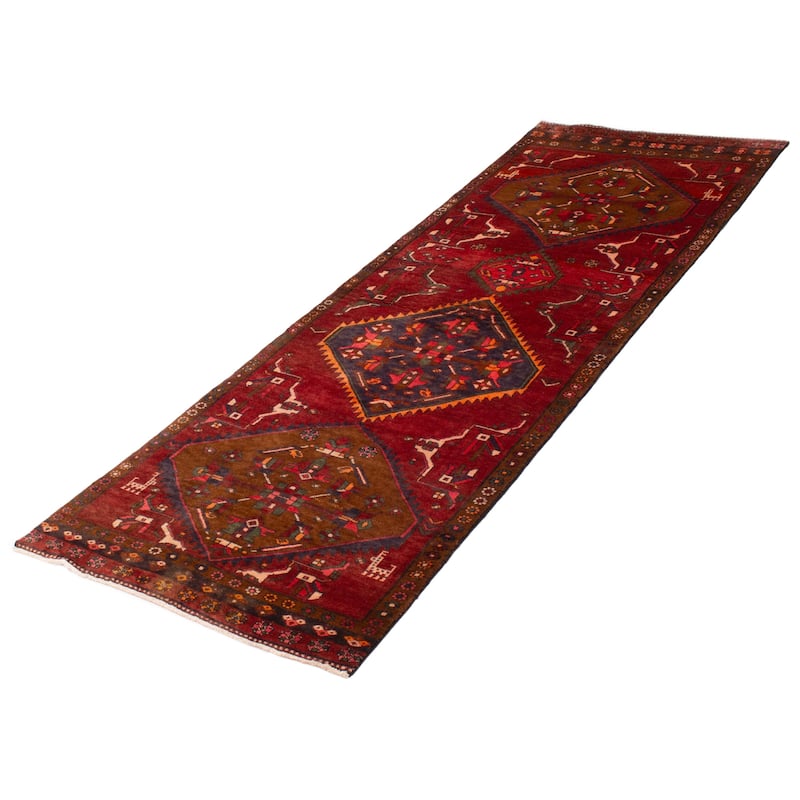 ECARPETGALLERY Hand-knotted Konya Anatolian Dark Red Wool Rug - 3'5 x 10'0