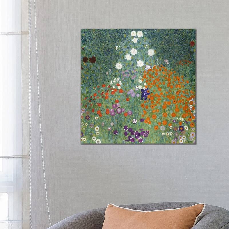 iCanvas "Bauerngarten (Cottage Garden), 1907 " by Gustav Klimt Canvas Print - 26x26x1.5