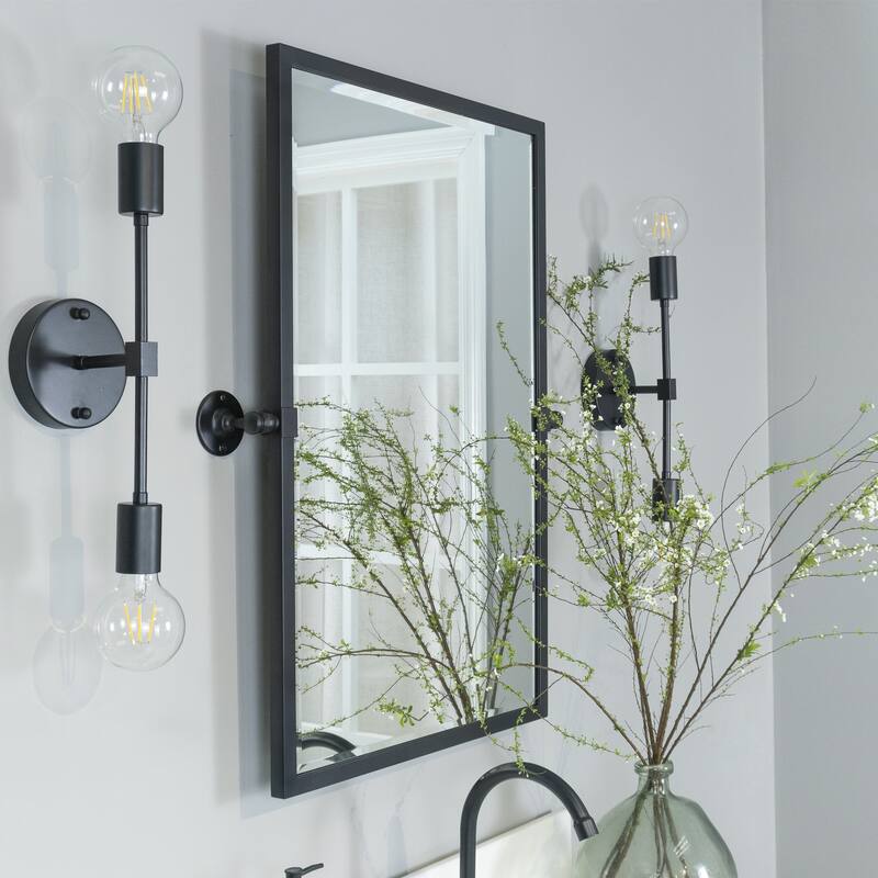 TEHOME Kenti Horizental Rectangle Metal Wall Mirror