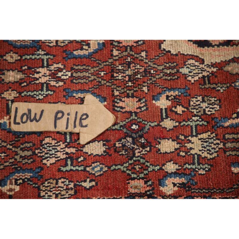Hand Knotted Oriental 100% Wool Carpet Traditional Medallion Red Malayer Runner Rug - 10' 7'' X 3' 11''