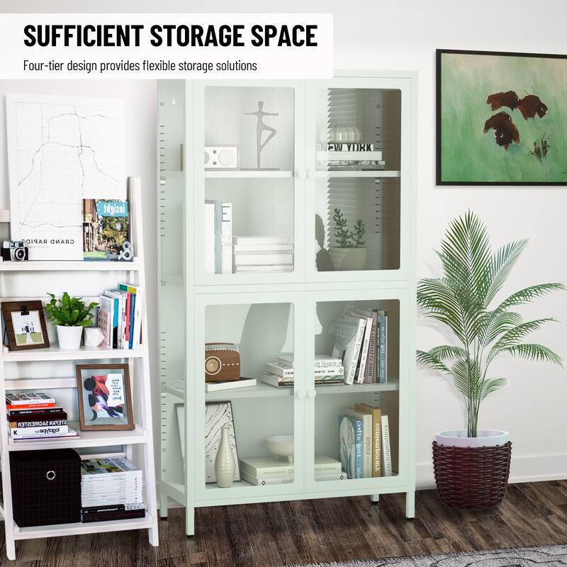 Four Glass Door Storage Cabinet