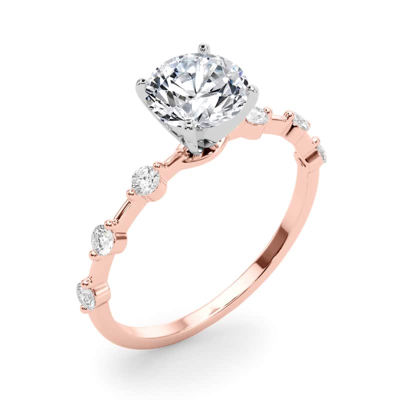 Auriya 14k Rose Gold Lab Grown Round Diamond Engagement Ring 0.50 to 5.00 ct. tw. (F-G VS)