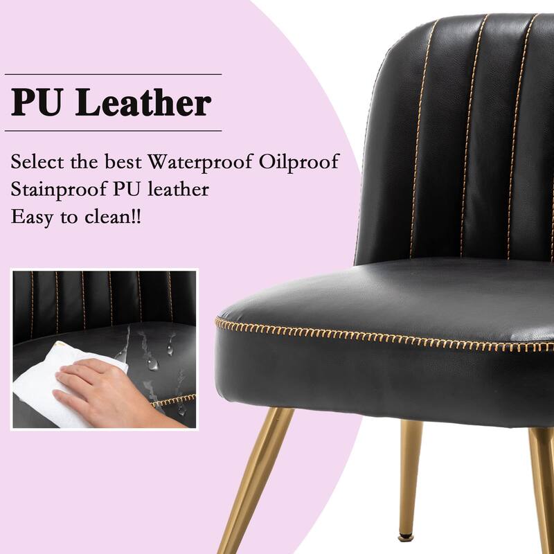 Accent chairs for living room Set of 2, Upholstered Leather Living Room Chairs Modern Corner Chair Armless Chair