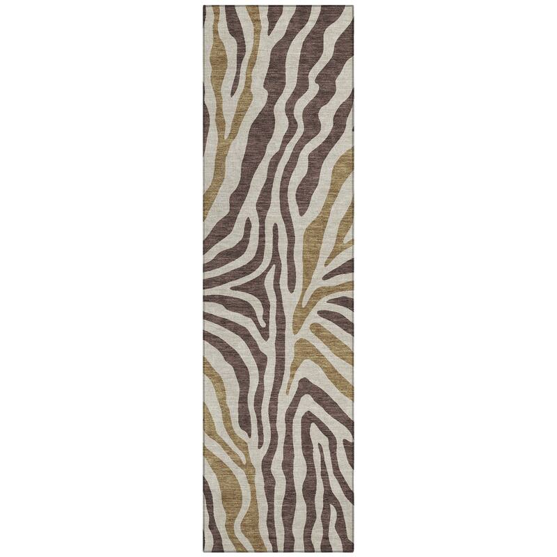 Machine Washable Indoor/ Outdoor Modern Prints Chantille Rug
