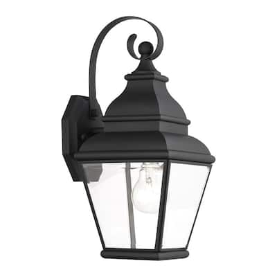 Livex Lighting 1-Light Black Outdoor Wall Lantern, 2590-04 - 6.5"W x 15.5"H x 8"D