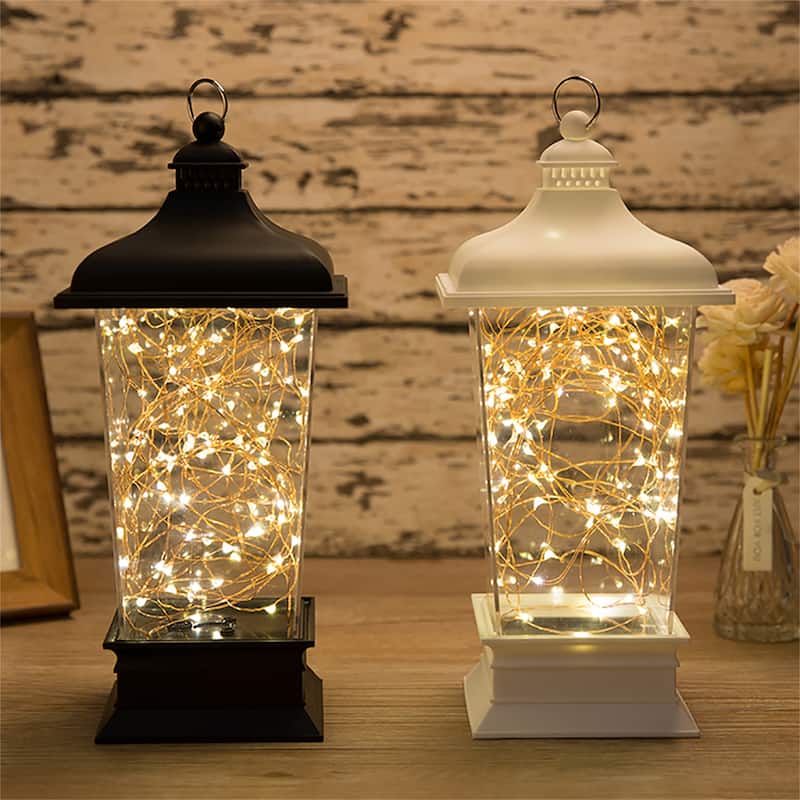 Acrylic Lantern with Copper Wire Fairy Lights,Christmas Decorative Light