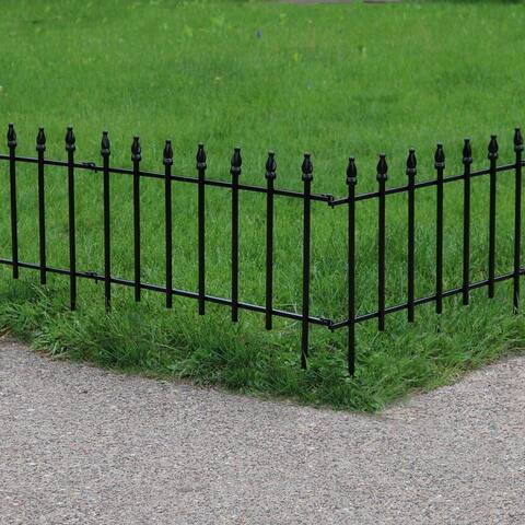 Sunnydaze Border Garden Landscape Fence Panels - 20-Piece Set Roman Style - 22" - 20 Panels