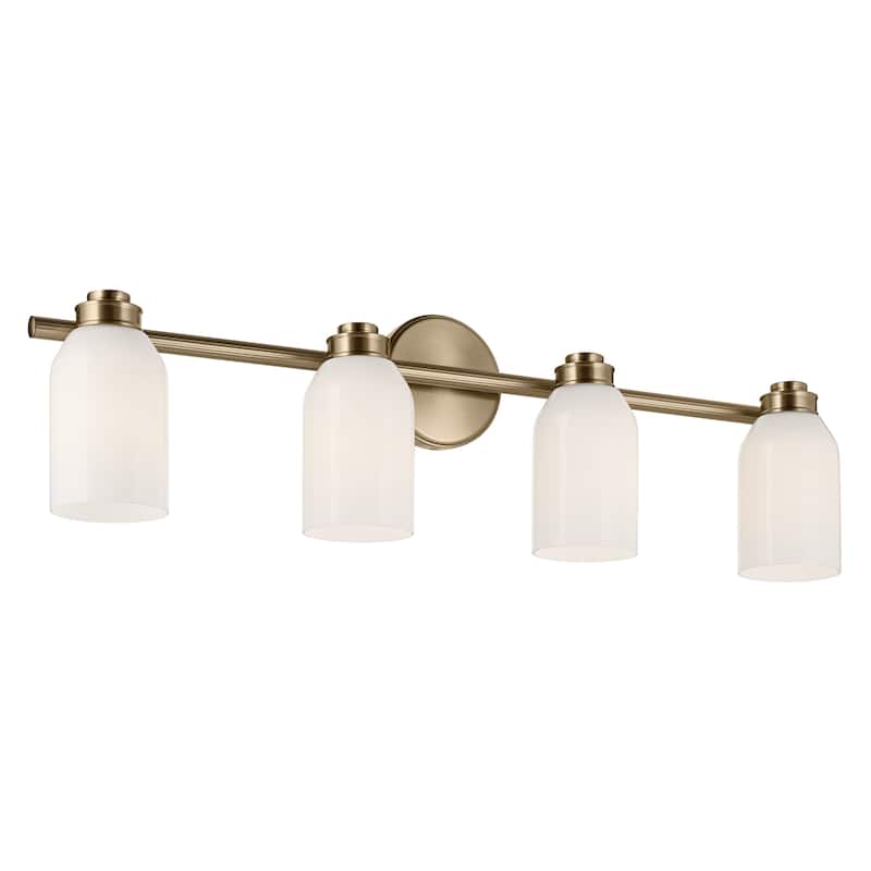 Kichler Lighting Shae 31" 4-Light Vanity Light with White Opal Glass in Champagne Bronze