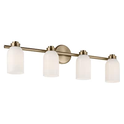 Kichler Lighting Shae 31" 4-Light Vanity Light with White Opal Glass in Champagne Bronze