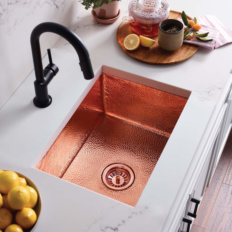 Native Trails Cocina 21-1/2" Single Basin 16 Gauge Hammered Copper