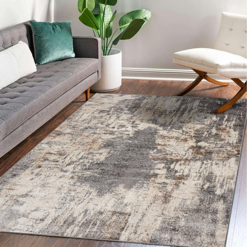 Luxe Weavers Modern Artistic Abstract Area Rug - 2'x3' - Gray