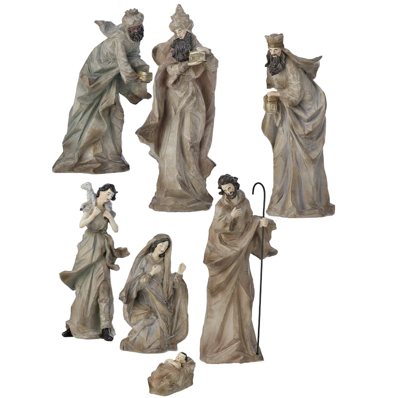 5.5-12.5" Resin Regal Nativity Set of 7