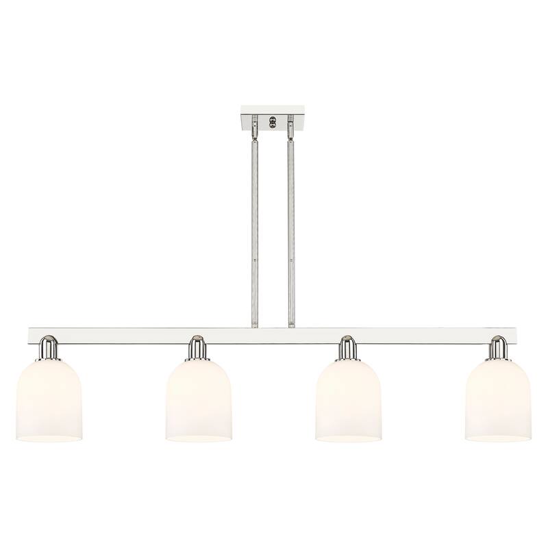 Innovations Lighting Endless Possibilities Arcadia - Bella - 4 Light 48" Stem Hung Island Light - Polished Nickel/White