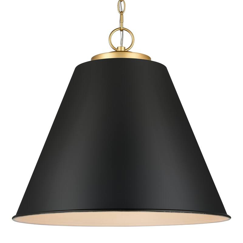 Elk Home Vellus Matte Black With Black Metal Shade 3 Light Pendant