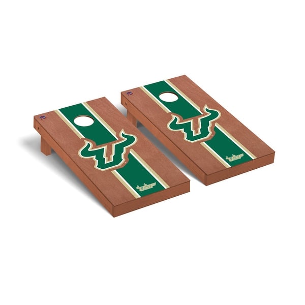 slide 2 of 5, South Florida USF Bulls Rosewood Cornhole Board Set