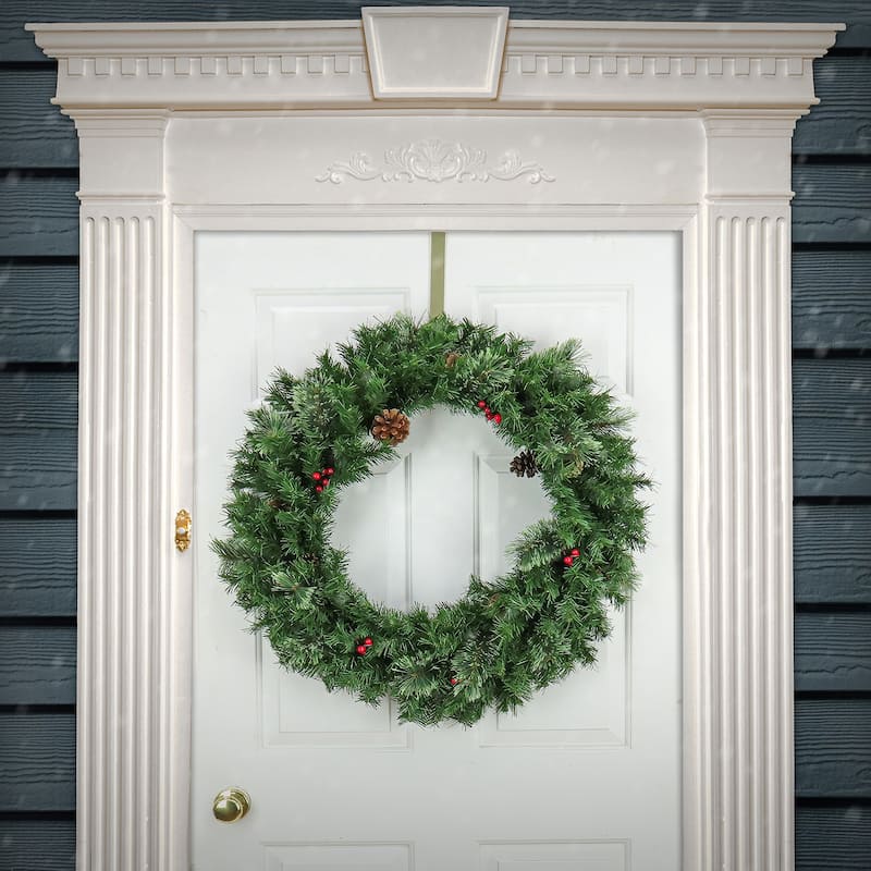 National Tree Company 30 in. Wreath with Pinecones and Red Berries - 30 in