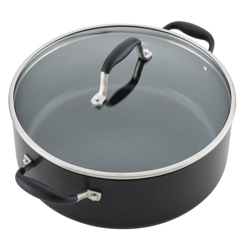7.5-Quart Advanced Home Nonstick Wide Stock Pot/Stockpot, Onyx