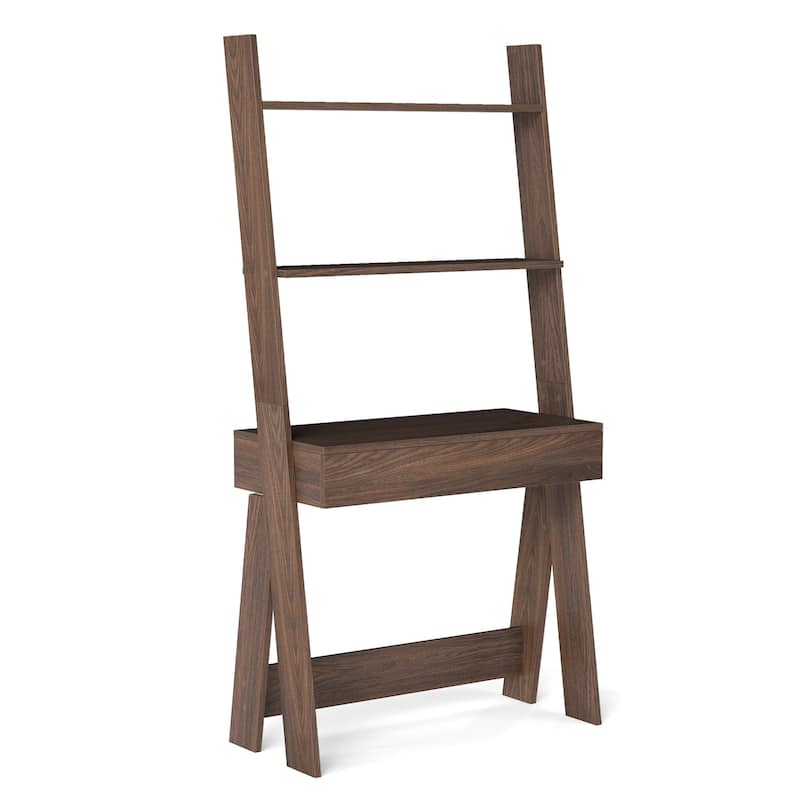 Costway Home Office Ladder Desk Wall-Leaning Laptop Workstation with