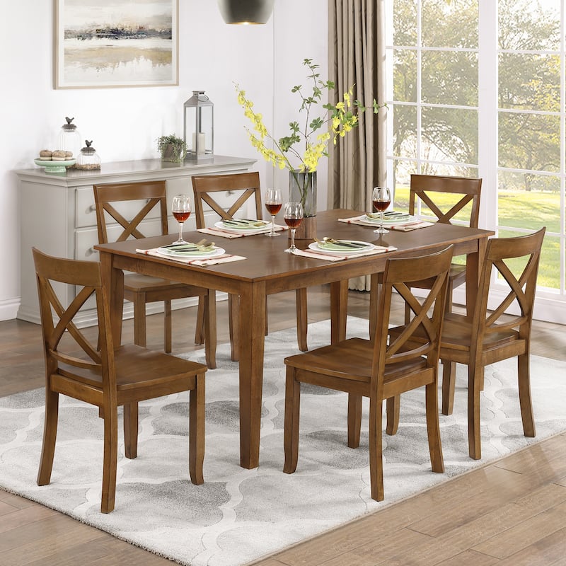 Vintage X Back Wood Cross Back Dining Chairs