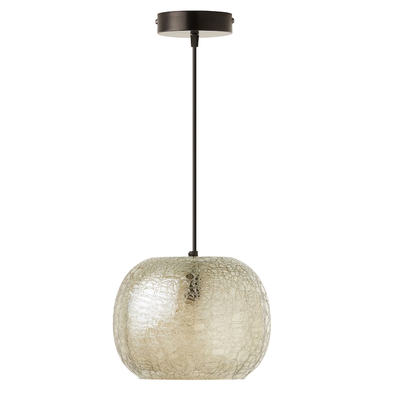 River of Goods Black Metal and Glass 9.75-Inch Pendant Light with Adjustable Hanging Cord - 9.75" x 9.75" x 9.75/68.75"