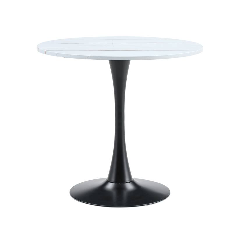 Kitchen Table with Thickened Tabletop, Round Tulip Dining Table, Bistro Table Circle Table Coffee Table