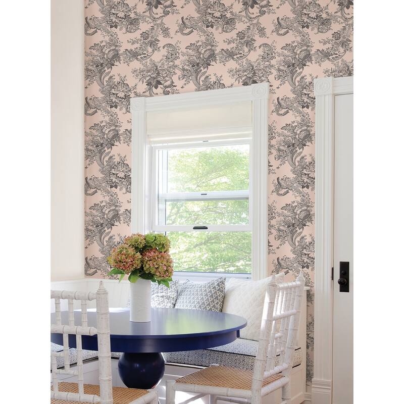 A-Street Prints Carmel Blush Baroque Florals Wallpaper