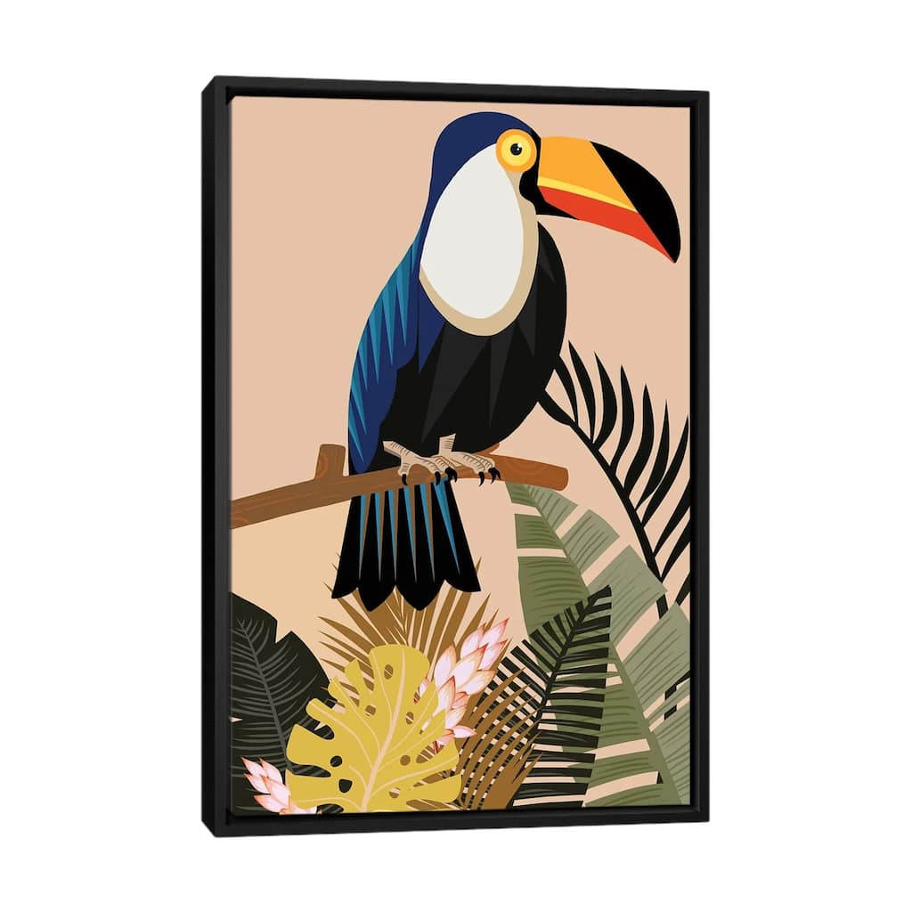 iCanvas "Vintage Natural Imprint Tropical" by Art Mirano Framed Canvas Print