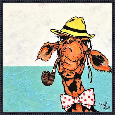 Mister Handsome by Anda Bieza Framed Canvas Wall Art Print - Sylvie Beaded Black
