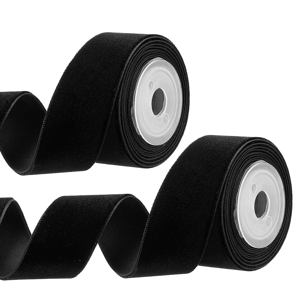 2Pcs 0.98" x 2.18 Yard Ribbon Single Faced Velvet Spool for DIY