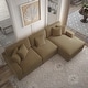 preview thumbnail 57 of 132, 118" W Corduroy L-shape Modular Sectional Sofa with Pillows