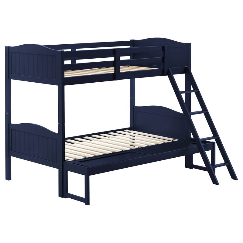 Arlo Transitional Wood Frame Bunk Bed with Ladder