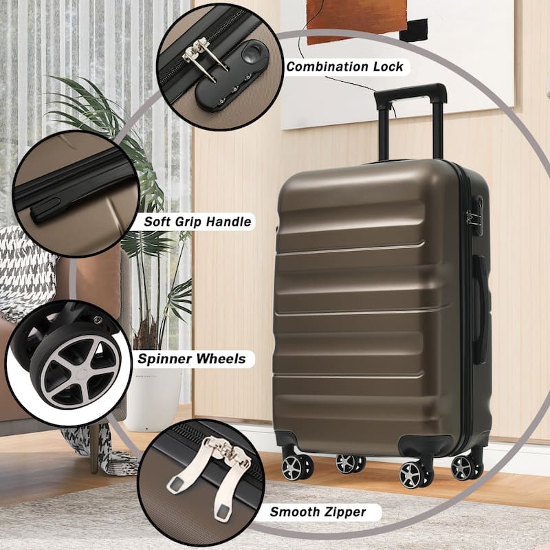 28" Hardshell Lightweight Durable ABS Suitcase with Spinner Wheels