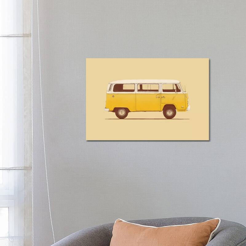 Yellow Van Print On Acrylic Glass by Florent Bodart